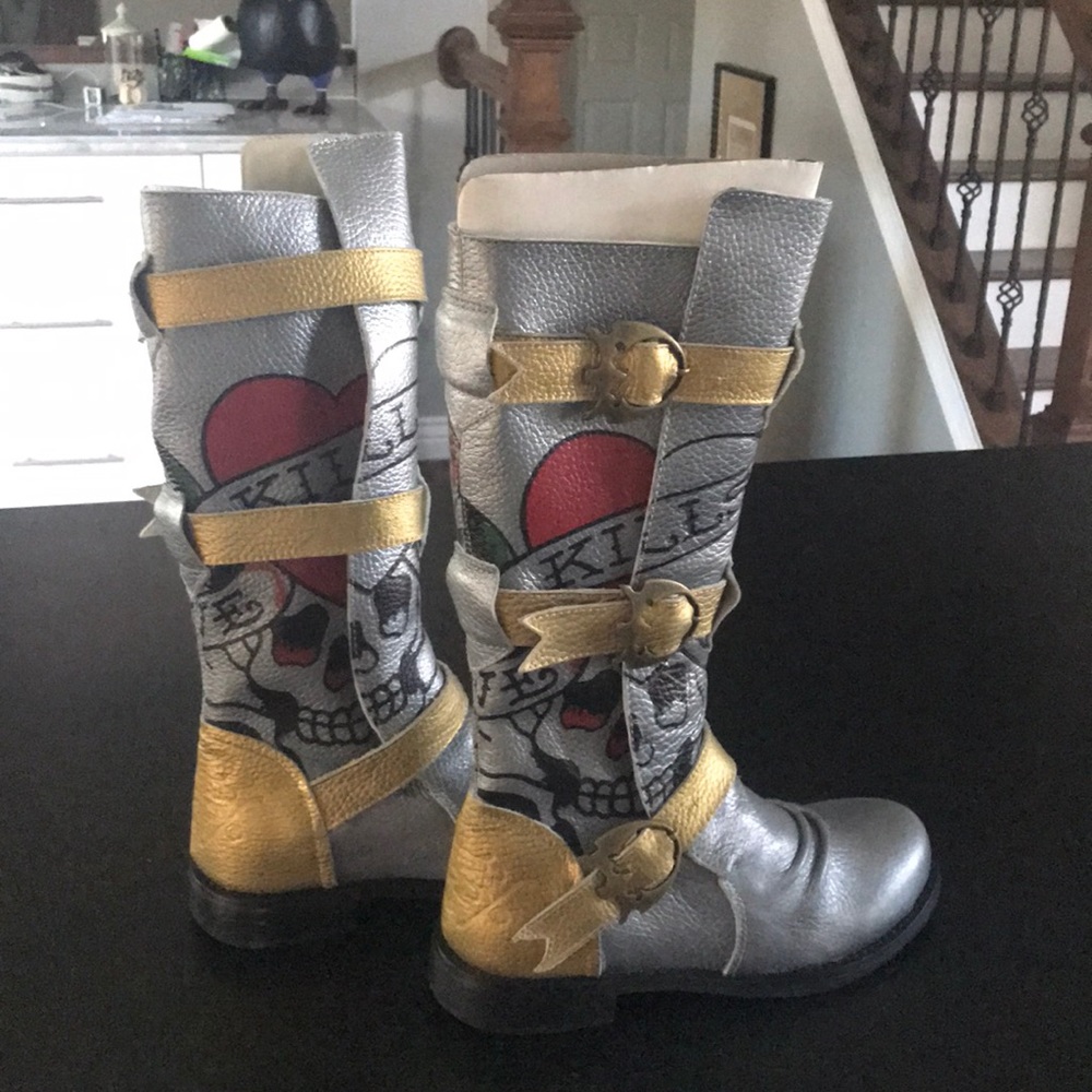 Ed Hardy motorcycle boots, Dagger Boot Golre